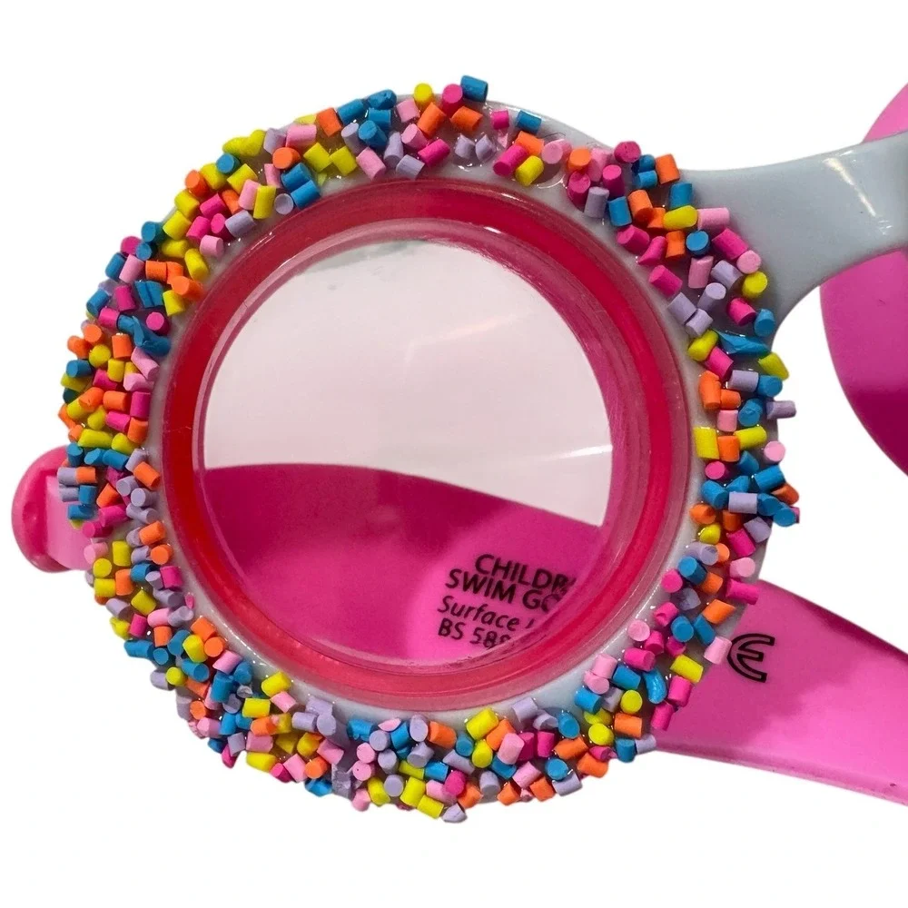 Bling2O Pink‎ Sprinkles Round Swim Goggles Kids Adjustable Strap Novelty